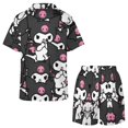 thumbnail image 5 of Kuromi And My Melody Women Pajamas Set Short Sleeve Sleepwear Button Down Nightwear Soft Pjs Set with Pockets, 5 of 7