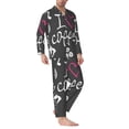 thumbnail image 2 of Fotbe I Love Coffee Pattern Long Sleeve Pajama Set for Men,Sleepwear Set,2-piece Loungewear Set,Soft PJs Comfy Nightwear with Pockets-Small, 2 of 7