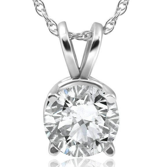 Pompeii 2ct Solitaire Diamond Pendant 14K White Gold Clarity  (H,I2)