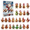 thumbnail image 3 of Calendario de Adviento de pollo con gorro de Papá Noel Calendario de Adviento navideño con adornos colgantes de acrílico 2D Calendario de Adviento para sorpresa navideña, 3 of 5