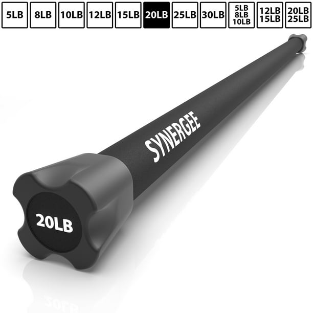 Synergee Workout Bar 20lb Padded Weighted Bars Body