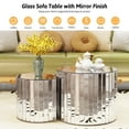 thumbnail image 5 of MDQMD Silver Nesting Mirror Coffee Tables, Round Set of 2 Modern End Tables,Living Room Table with Reflective Surface, 5 of 7