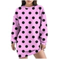 thumbnail image 1 of Summer Casual Dress,Ladies Fashionable and Casual Fall and Winter Round Neck Long Sleeved Printing Dress, 1 of 6