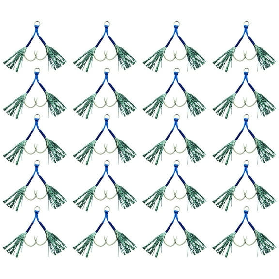 20Pcs Small Jigging Hook Assist Rigs Circle Hook Double Fishing Assist Hook