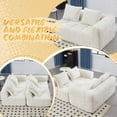 thumbnail image 5 of UNITED WE WIN Beige Chenille Loveseat Sofa - Ergonomic 2-Seater Couches with Quick Rebound Foam & Wrinkle-Resistant Fabric for Living Room, Bedroom, Apartment Lounge, 5 of 18