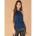 thumbnail image 3 of INSPIRE CHIC Camiseta sin mangas con cuello halter y lentejuelas sin mangas para mujer Azul S, 3 of 6