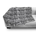 thumbnail image 2 of Botanical Soft Flannel Fleece Throw Blanket, Water Lily Leaves Flowers on the Lake Lotus Blooms Nature Design, Cozy Plush for Indoor and Outdoor Use, 60" x 80", Charcoal Grey and White, by Ambesonne, 2 of 5