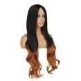 thumbnail image 2 of Peluca larga y rizada de moda brillante natural suave para mujer peluca larga y rizada para fiestas de cosplay marrón, 2 of 12