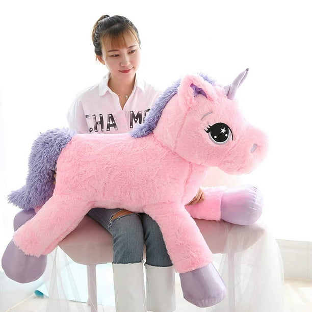 Giant Unicorn Stuffed Animal Toys Soft Large Unicorns Plush Pillow for Bedroom Valentines Pink 39.4 Walmart