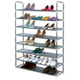 thumbnail image 2 of 8 Tiers Shoe Racks for Closet, Heavy Duty Shoe Organizer with Metal Tubes, Non-woven Fabric Shoe Storage, Rustproof Shoe Stand for Closet Dormitory Garage Foyer, 39" x 11" x 56", Gray, Q4259, 2 of 4