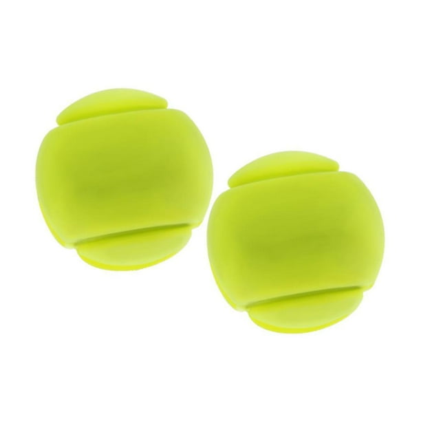 2x Raqueta de tenis y squash con forma de bola/vibrador de raqueta con amortiguador Amarillo