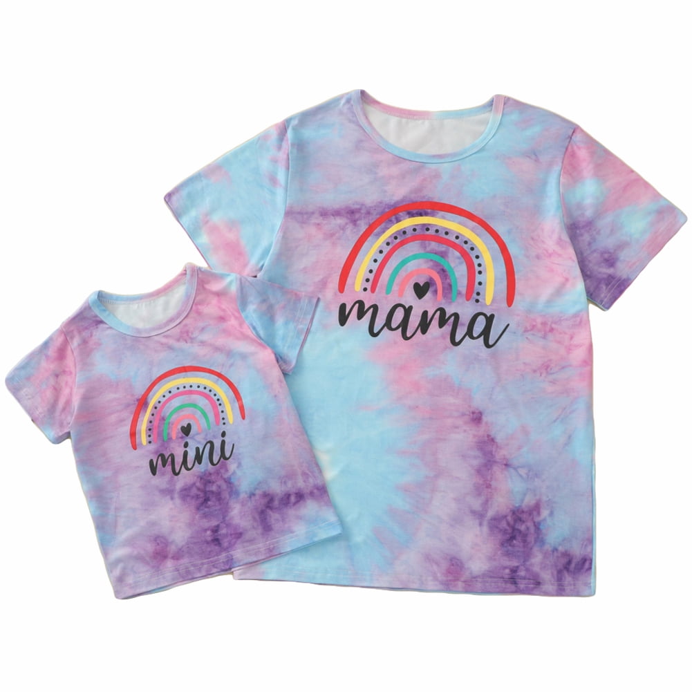Tie Dye T-Shirt Mama Tie Dye Graphic Tee Tie Dye Mom Shirt Cute Shirts for Moms