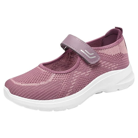 Fauean Womens Sneakers Comfortable Breathable Slip on Shoes Gym Walking Shoes Going Out Purple Size 41
