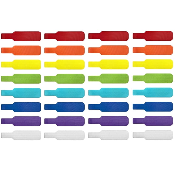 Cable Labels , Multi-Color (32-Pack) - Colorful Labels for Basement and Office Organizing