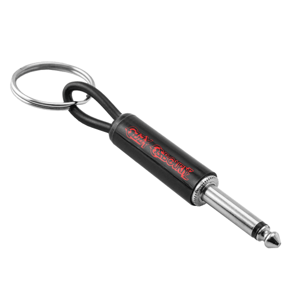 Ozzy Red Logo Guitar Plug Keychain