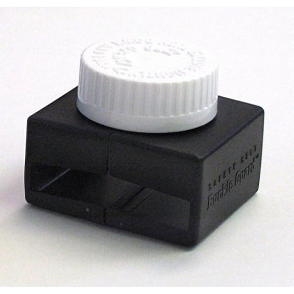 Buckle Guard Seat Belt Button Cover (Black) -- Deters Children and Disabled Adults from opening their seat belts while riding in a motorized vehicle