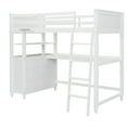thumbnail image 6 of CoSoTower Twin Size Loft Bed with Drawers and Desk, Wooden Loft Bed with Shelve, White, 6 of 9