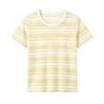thumbnail image 5 of ClodeEU Women's Crew Neck Short Sleeve Striped T-Shirt,Slim Casual Summer Tee Top Yellow,Women's Plus L, 5 of 5
