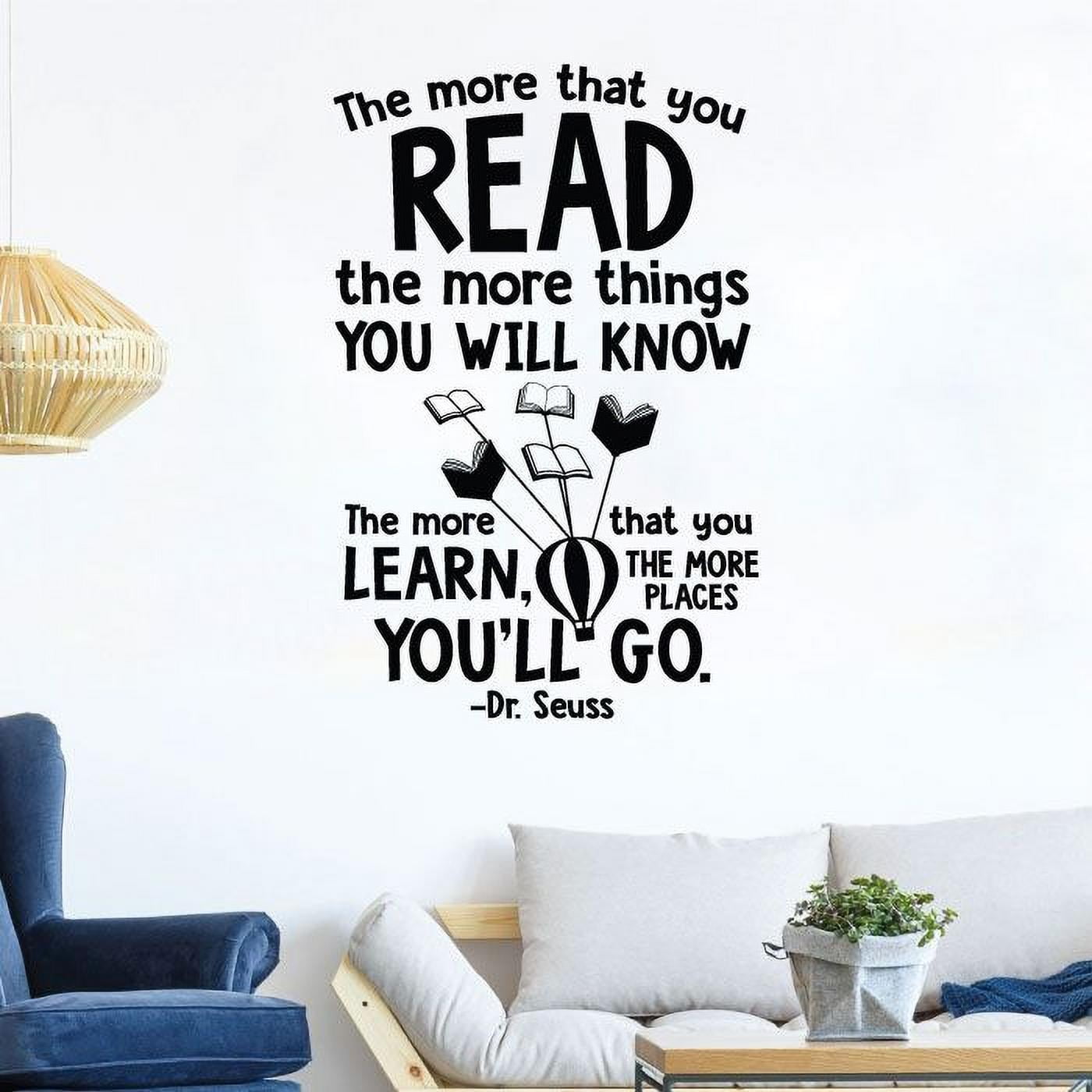 DR Seuss Read More Learn Know More Wall Decor Removable Decal Sticker Art DIY 
