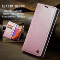 thumbnail image 4 of SaniMore for iPhone 15 Pro (6.1" 2023) Case, PU Leather Auto-magnet Full Protection Flip Kickstand Card & Cash Slots, Retro Shockproof Anti-fall Wallet Business Shell, Pink, 4 of 9