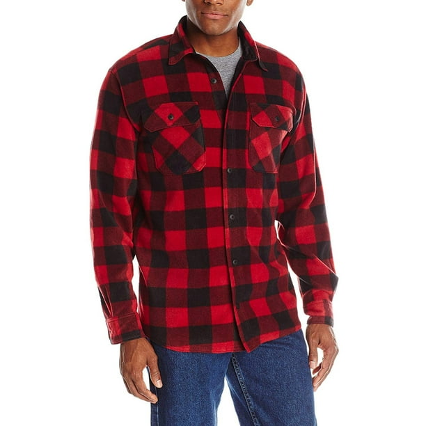 Plaid fleece deals jacket men's