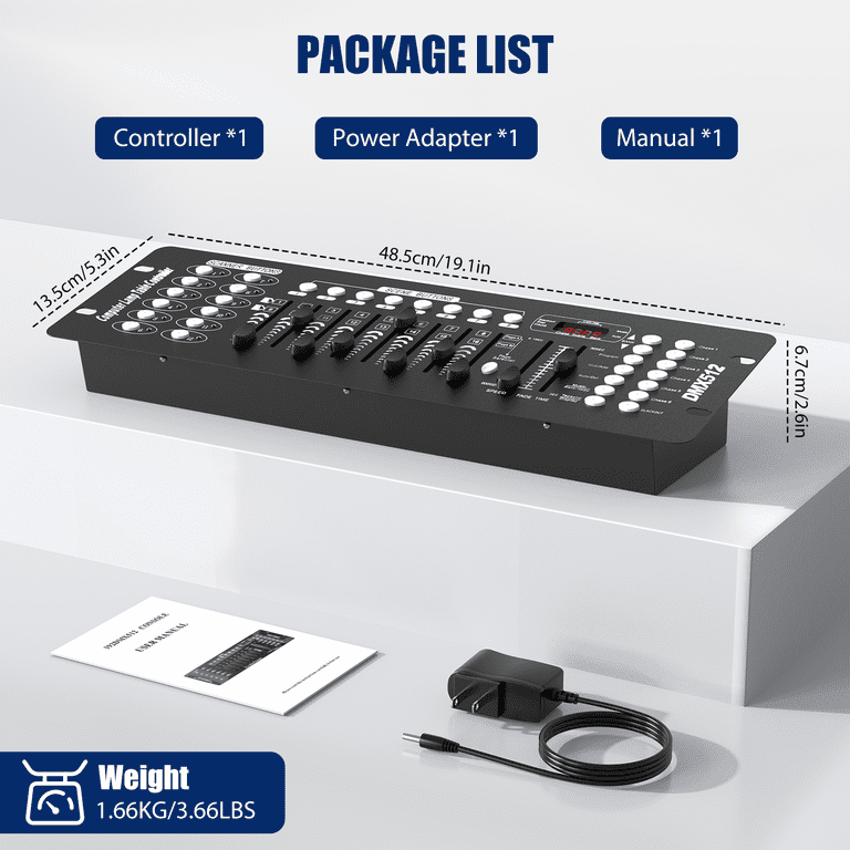 JAJALUYA DMX Controller 192 Channel for DJ Lights and Moving