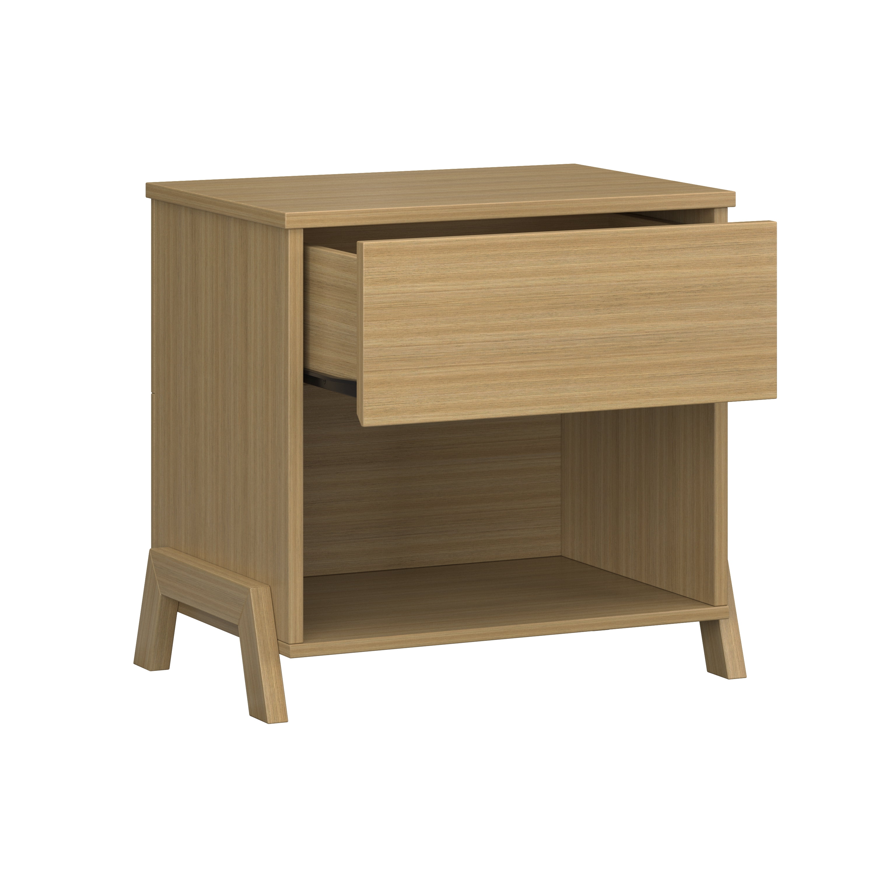 Mainstays Modern 1 Drawer Nightstand, Natural Teak