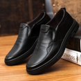 thumbnail image 1 of Zapatos de cuero para hombre, de negocios, informales, de primavera y otoño, transpirables, con punta redonda, para novios y bodas, 1 of 4