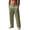 Army Green, variant on JoveMarine Men's Linen Pants Casual - Lightweight Breathable Summer Trousers with Drawstring Elastic Waist, Everyday Comfort,Army Green L