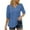 A01 Blue, variant on Cute Shirts For Women V Neck Short Sleeve Solid Colod Classic Dressy Casual T Shirts Comfy Summer Basic Blouses Vacation Clothes Army Green M