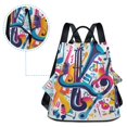 thumbnail image 5 of FORMRS Women's Travel Backpack Purse Anti-Theft Hidden Pockets Casual Shoulder Bag, Musical Pattern, 5 of 7