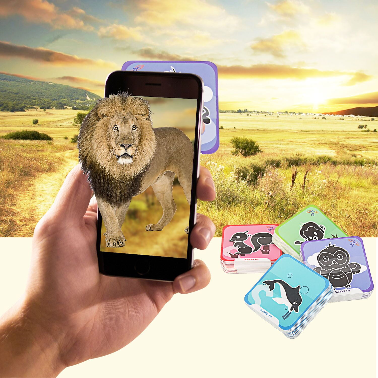 Miaotu World Flashcards Animal Educational Game 64pcs Set Interactive BRAND NEW 