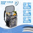 thumbnail image 6 of Travel Cooler Bag - Pioneer Flower Floral Print Pattern Camping Beer Cooler Backpack with Bottle Opener- Waterproof Insulated Picnic Backpacks - Cooler Bag for Beach, 6 of 6