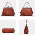 thumbnail image 3 of 2026 New Elegant Waterproof Women's Leather Kiss-Lock Tote Handbag, Vintage Crossbody Bag for Daily Use, 3 of 6