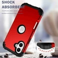 thumbnail image 2 of Dteck for iPhone 16 Plus, 3 in 1 Full Body Rugged Shockproof Slim Hybrid Heavy Duty Hard PC Cover Soft Silicone Rugged Bumper Protective Case, Red, 2 of 5