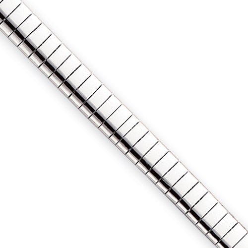 8.25in Rhodium-plated Kelly Waters 6mm Omega Bracelet (Weight: 0.1 Grams, Length: 8.25 Inches)