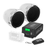 BOSS Audio ATV Weatherproof Speakers with Amplifier, White