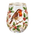 thumbnail image 2 of Hand Painted Dragonfly Lotus Pattern Stemless Glass Tumbler Gold Rim Elegant Clear Beverage Cup For Water Juice Home Table Decoration(Clear-11.3CM), 2 of 5