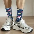 thumbnail image 6 of Rateoe Colorful Cartoon Shark for Women Casual Calf Socks - Cute Crew Socks - Thin Soft Above Ankle Socks Size 5-11, 6 of 6