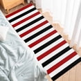 thumbnail image 4 of Kitchen Rugs and Mats 2 Pieces Black Red Stripes Runner Rug Sets Lines Striped Soft Comfort Standing Kitchen Mats for Floor Absorbent Area Rugs Carpet Non Slip Cushioned Doormat, 4 of 9