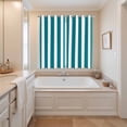 thumbnail image 3 of Teal Striped Kitchen Curtains 84 Inch Length, Simple Art Vertical Stripe Farmhouse Grommet Top Bedroom Living Room Curtains, Light Filtering Cafe Curtain Drapes 2 Panels Set 104''x84'', 3 of 9