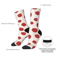 thumbnail image 4 of Hirioo Abstract Red Polka Dot Pattern Adult Middle Tube Socks Breathable Sock Non-Pilling,Contrasting Color Design, 4 of 6