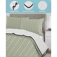 thumbnail image 4 of Sage Green Geometric Twin XL Size Down Alternative Comforter,Lightweight Comforter Quilt Bedding Set with Pillow Shams Minimalism Solid Color Striped Lines Bed Comforter Duvet Insert 68"x98", 4 of 7
