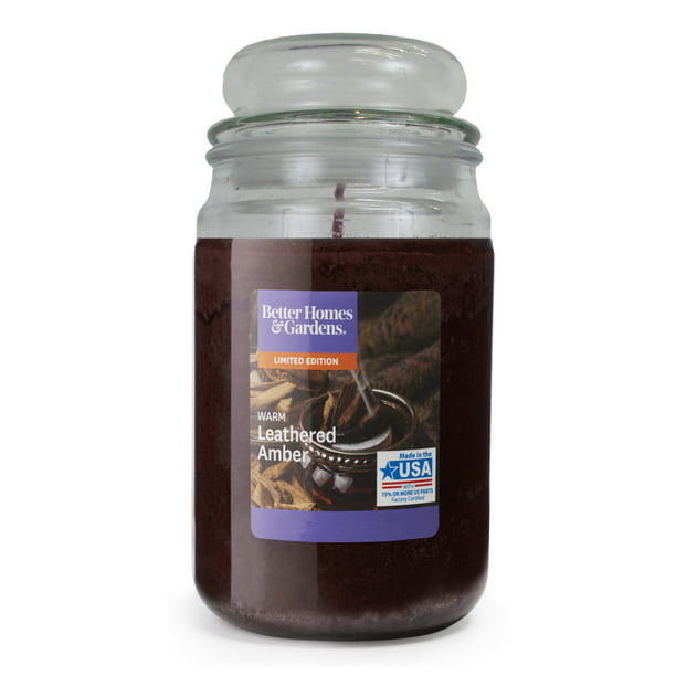 Better Homes Gardens Warm Leathered Amber Scented Single Wick 18