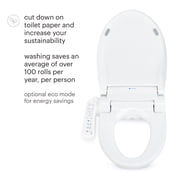 Brondell Swash SE400 Bidet Seat with Sidearm, Dryer and Stainless Steel Nozzle, Elongated White