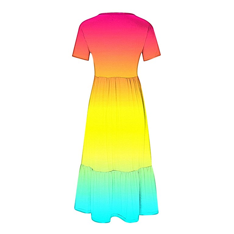 Dailytrove Women's Ombre Sleeveless Maxi Dress, Casual Beach & Evening Wear, Lightweight Chiffon Blend, Fit & Flare, Contrast Hem, Size: DT-2XL