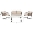 thumbnail image 5 of Safavieh Benjin Outdoor Mid-Century 4 Piece Living Set with Cushion, 5 of 10