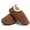 Brown, variant on Women's Fuzzy Curly Fur Memory Foam Loafer Slipper with Anti Slip Rubber Sole