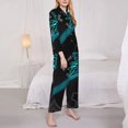 thumbnail image 4 of Lsque Geometry Dash Pattern Long Sleeve Pajama Set for Women - Soft 2-Piece Sleepwear and Loungewear Set with Pockets, Comfy Nightwear, 4 of 8