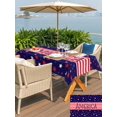 thumbnail image 6 of 60x120 Inch Outdoor Tablecloth with Umbrella Hole Zipper Rectangle Independence Day Rectangular Tablecloths Outside Waterproof American Flag Red Blue Star Striped Patio Table Cover for Picnic Party, 6 of 8